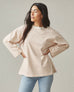 Women's Relaxed Cotton Long Sleeve - Striped - Cork Stripe